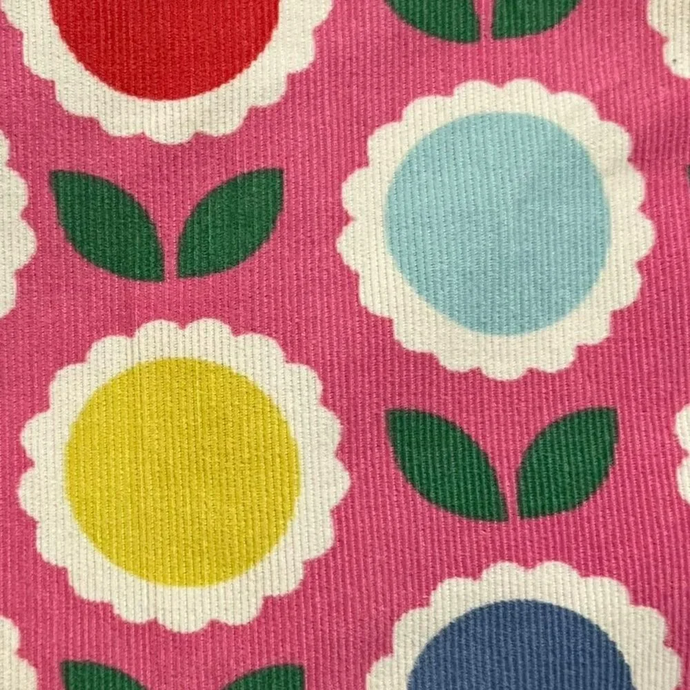 Baby Boden 6-12m Pink Retro Floral Corduroy Pinnie Dress